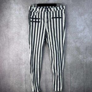 Blackheart Stingerette Black & White Striped Skinny Jeans Size 15